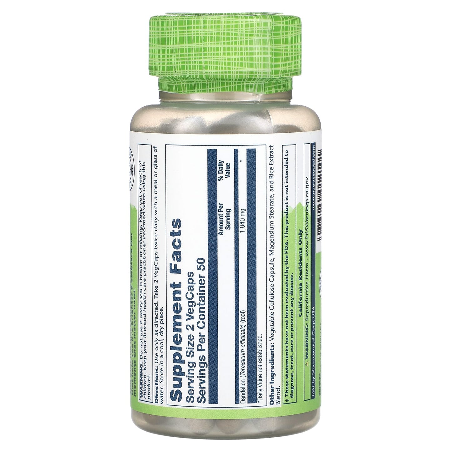 Solaray, True Herbs, Dandelion, 100 VegCaps (520 mg per VegCap) - Image 2
