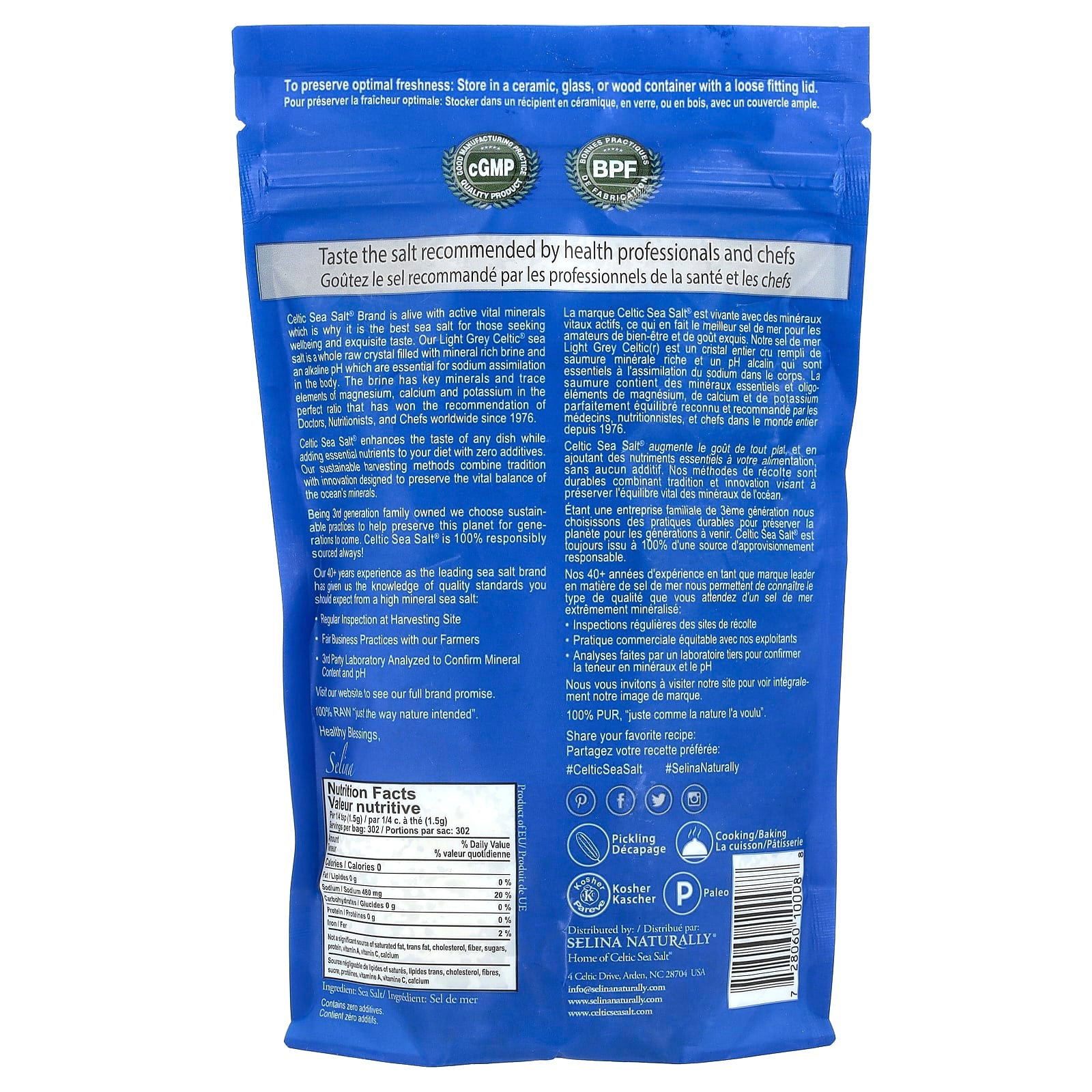 Unrefined Light Grey Celtic Sea Salt, 1 lb (454 g) - Vital Mineral Blend - Image 2
