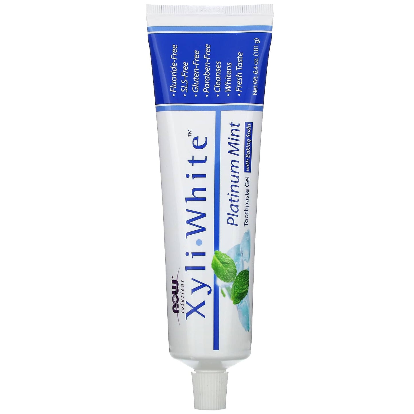 NOW Foods, Solutions, XyliWhite, Toothpaste Gel, Platinum Mint, 6.4 oz (181 g) - Image 1