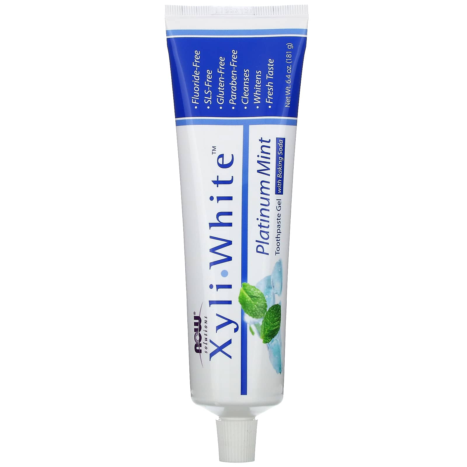 NOW Foods, Solutions, XyliWhite, Toothpaste Gel, Platinum Mint, 6.4 oz (181 g) - Image 1