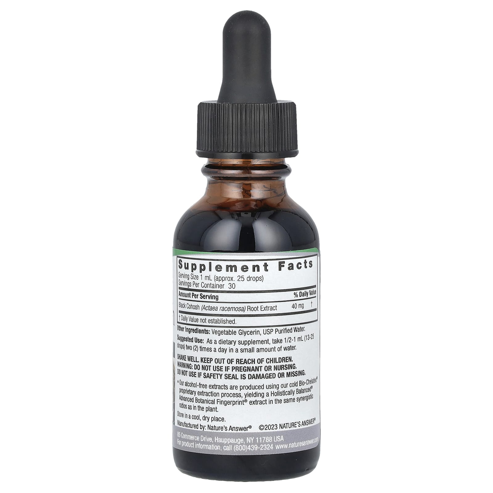 Nature's Answer, Black Cohosh Extract, Alcohol-Free, 40 mg, 1 fl oz (30 ml) - Image 2