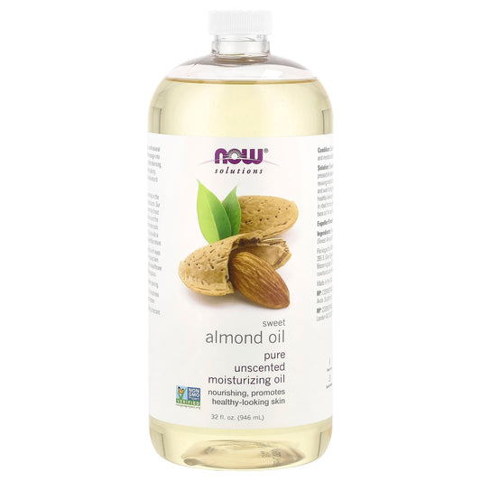 NOW Foods, Solutions, Sweet Almond Oil, Unscented, 32 fl oz (946 ml) - Image 1