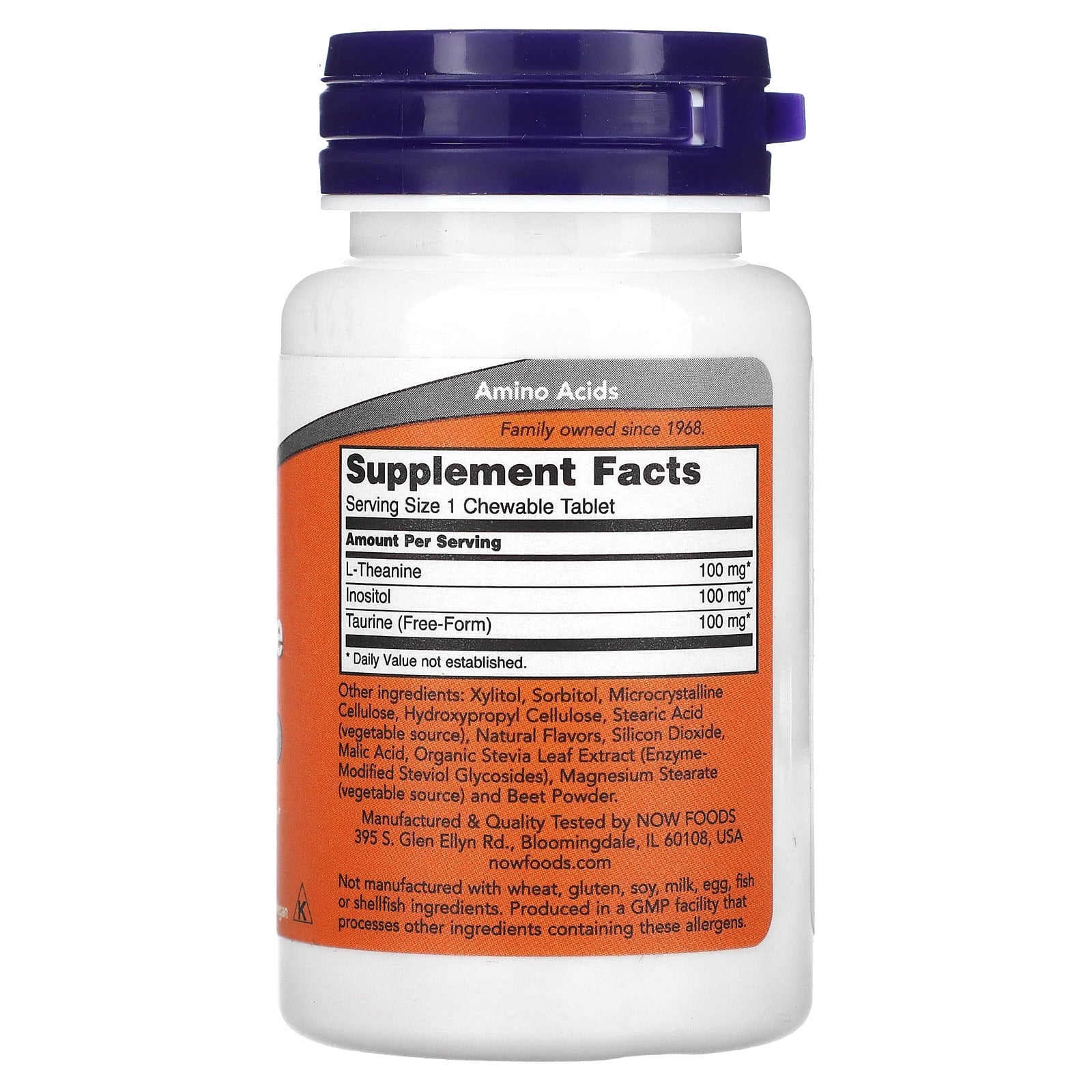NOW Foods, Chewable L-Theanine , 100 mg, 90 Chewables - Image 2