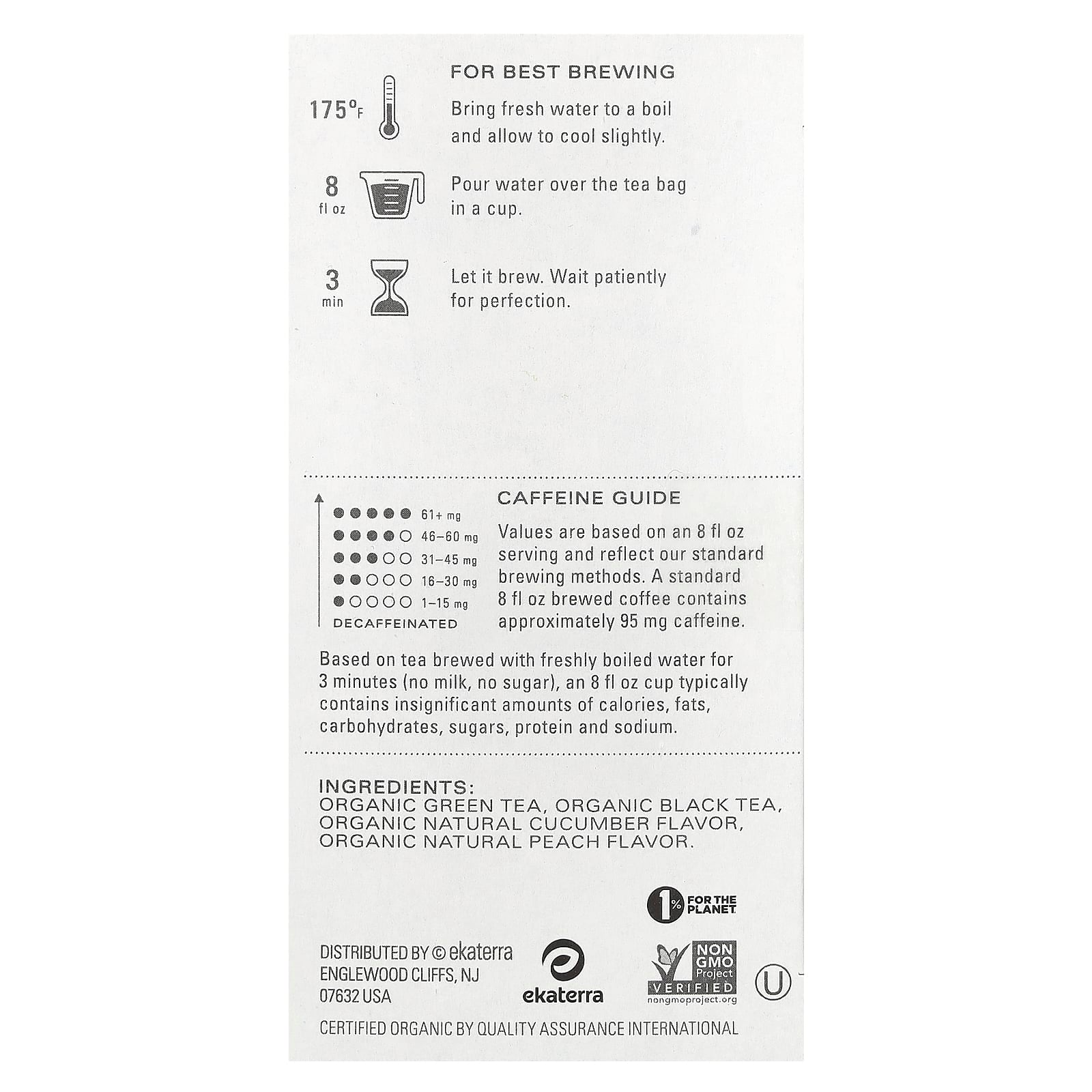 TAZO, Organic Green Tea, Peachy Green, 20 Tea Bags, 1.4 oz (40 g) - Image 2
