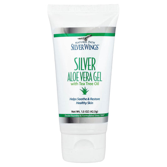 Natural Path Silver Wings, Silver, Aloe Vera Gel with Tea Tree Oil, 1.5 oz (42.5 g) - Image 1