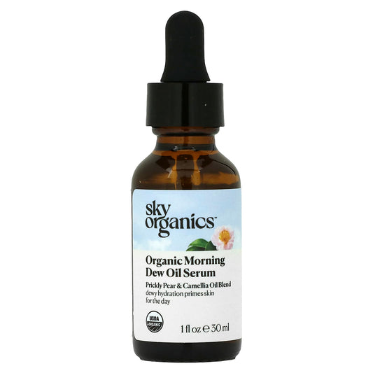 Sky Organics, Organic Morning Dew Oil Serum, Prickly Pear & Camellia Oil Blend, 1 fl oz (30 ml) - Image 1