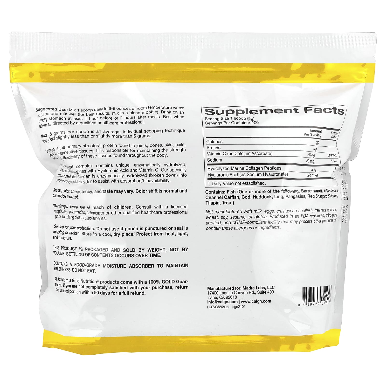 Hydrolyzed Marine Collagen Peptides for Skin, Hair & Joint Health - Image 2