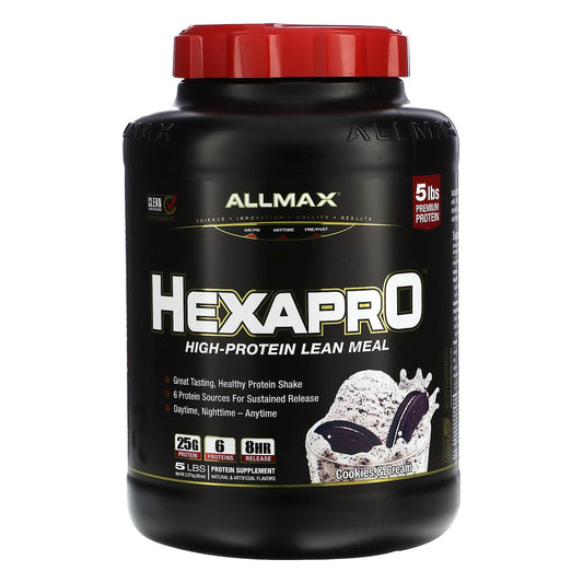 ALLMAX Hexapro Protein Powder, Cookies & Cream, 5 lbs (2.27 kg) - Image 1