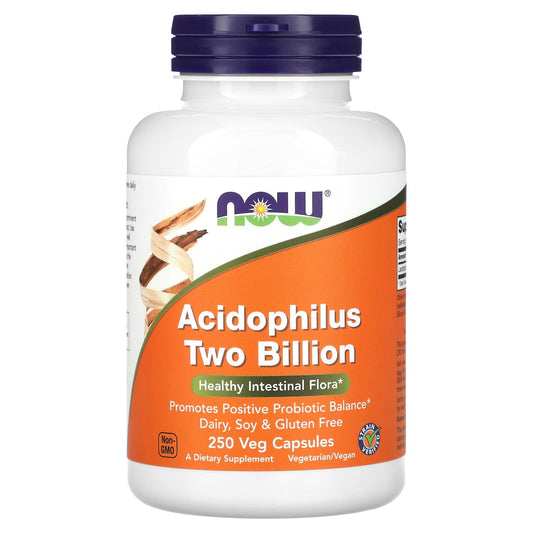 NOW Foods, Acidophilus Two Billion, 2 Billion CFU, 250 Veg Capsules - Image 1