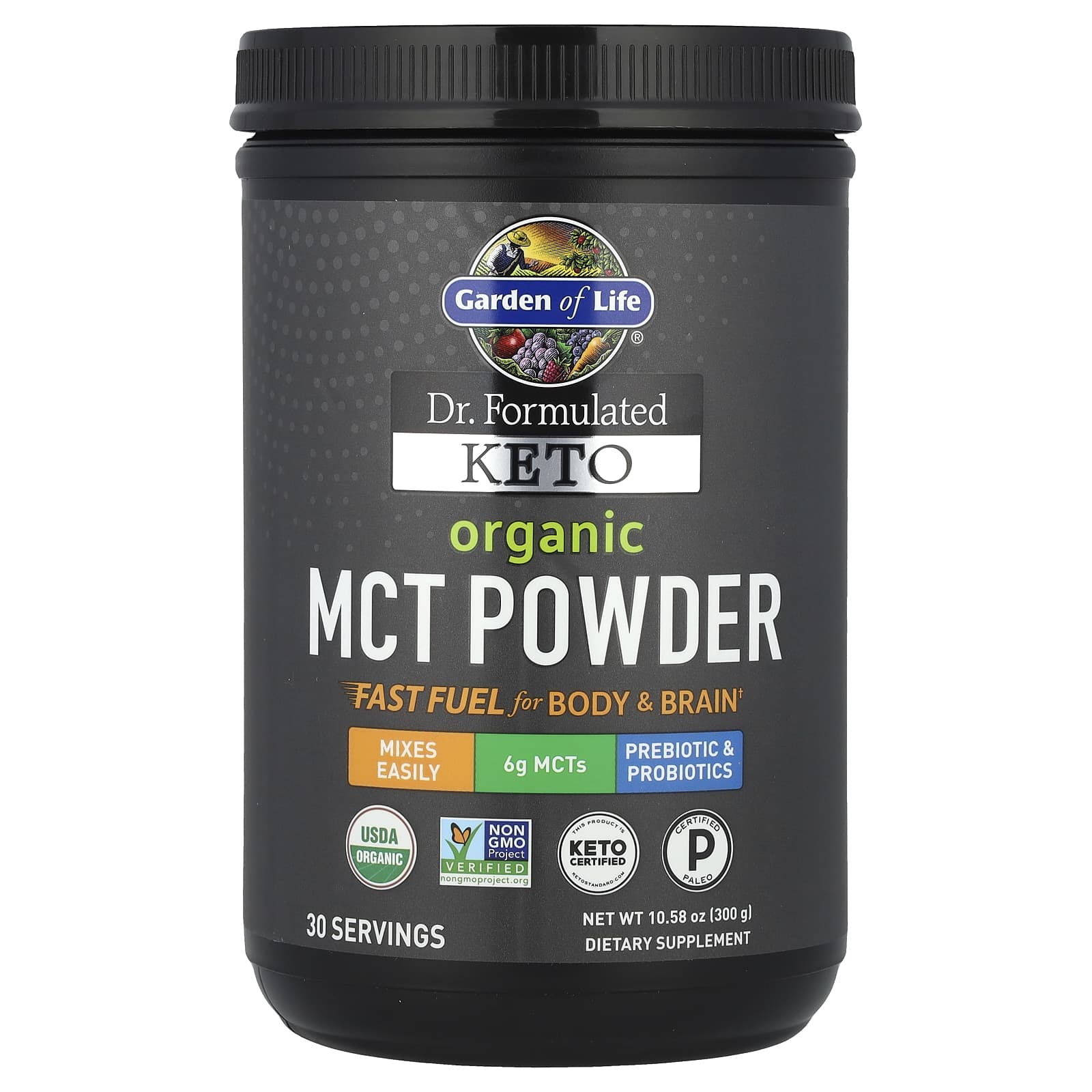 Organic Keto MCT Powder by Garden of Life - 10.58 oz (300 g) | Non-GMO & Vegan - Image 1