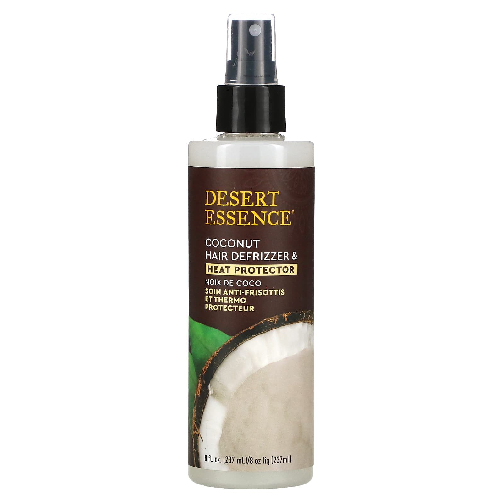 Desert Essence Coconut Hair Defrizzer & Heat Protector, 8 fl oz - Image 1