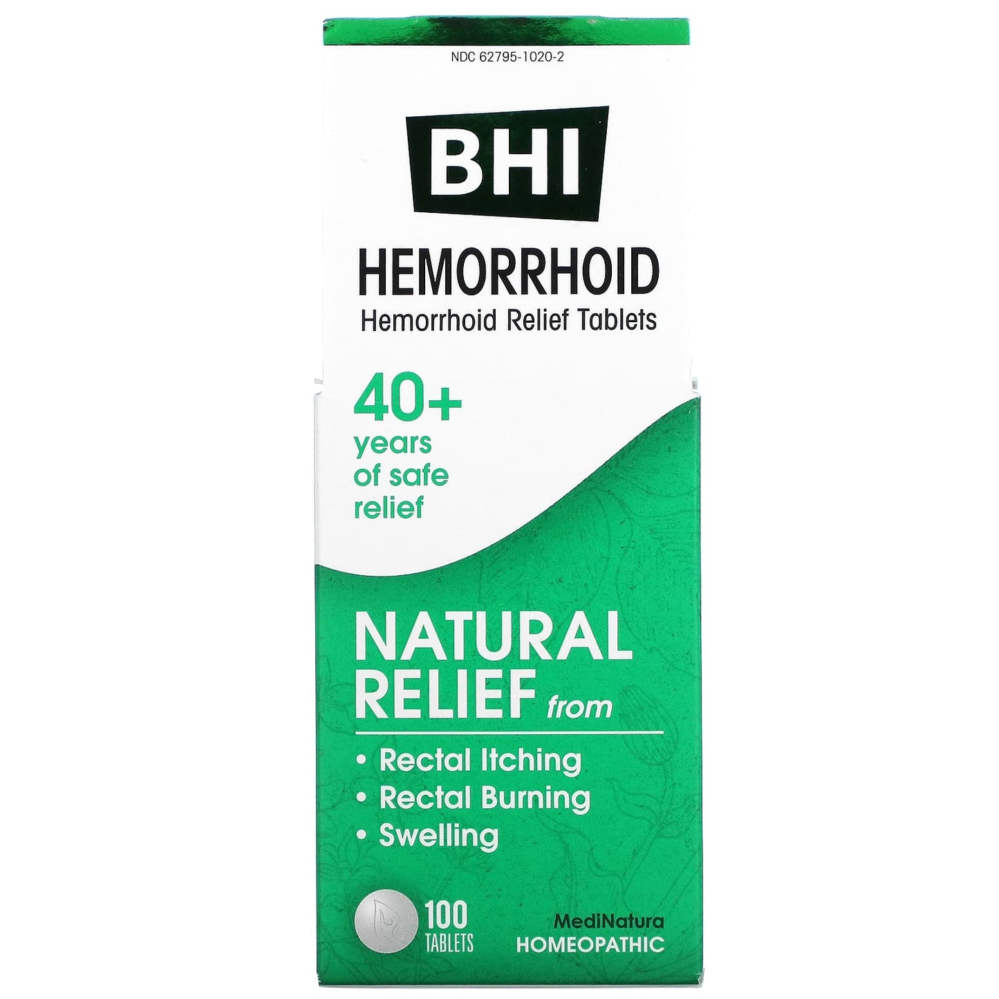 MediNatura, BHI, Hemorrhoid Relief, 100 Tablets - Image 1