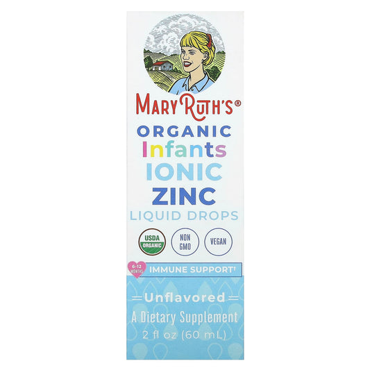 MaryRuth's, Organic Infants Ionic Zinc, Liquid Drops, 6-12 Months, Unflavored, 2 fl oz (60 ml) - Image 1