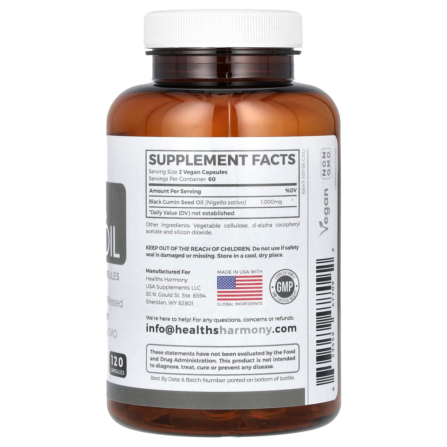 Unlock the Power of Black Seed Oil with Healths Harmony | 120 Capsules (500mg) - Image 2