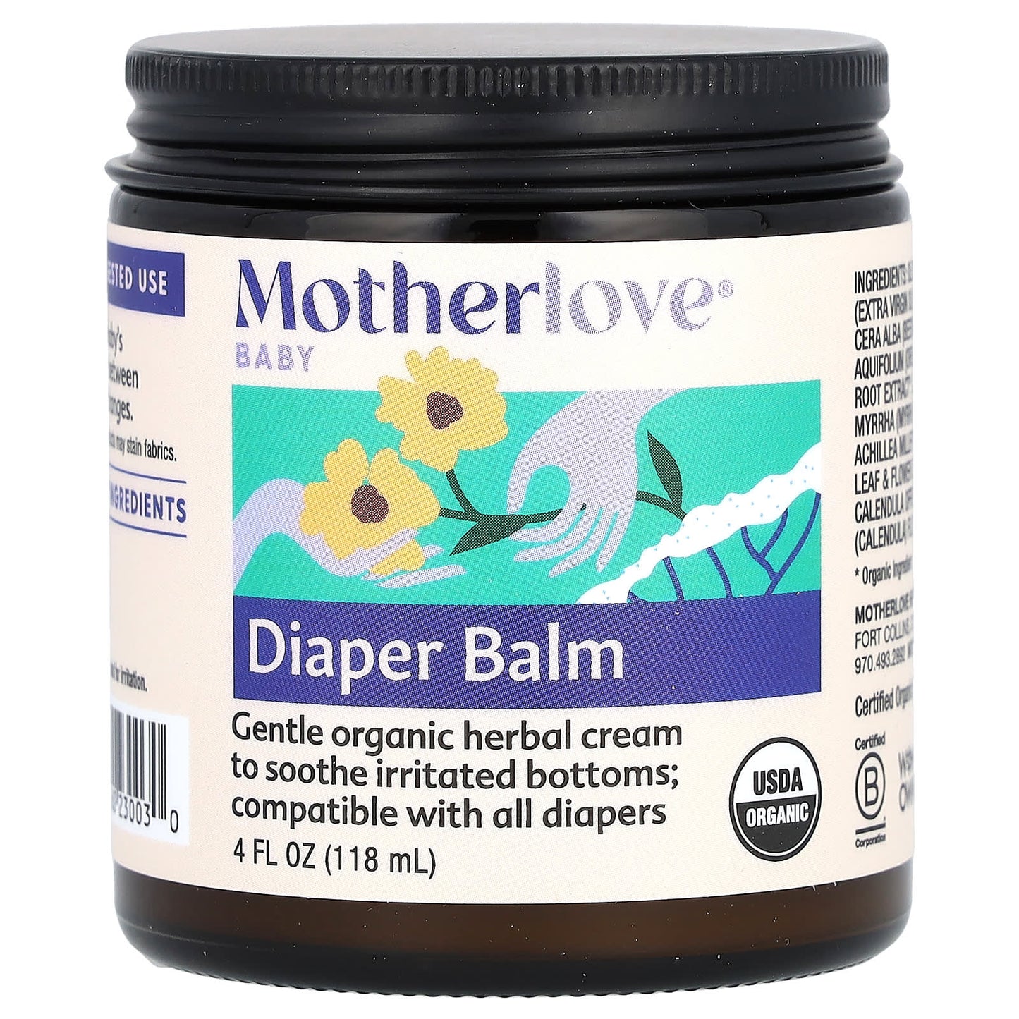 Motherlove, Baby, Diaper Balm, 4 fl oz (118 ml) - Image 1