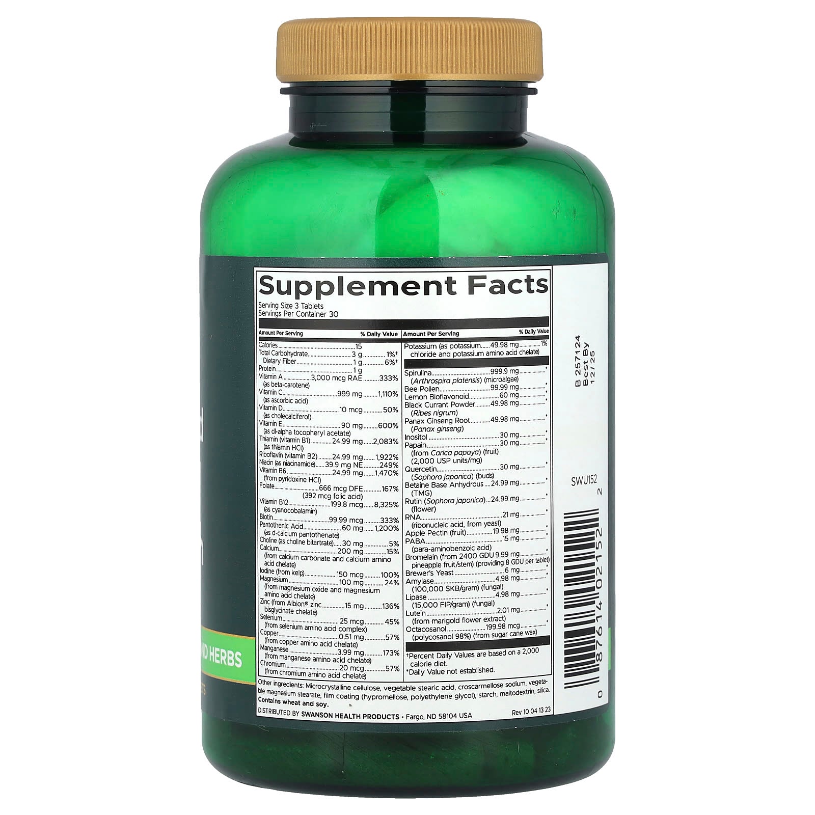 Swanson, Whole Food Multi Without Iron, 90 Tablets - Image 2