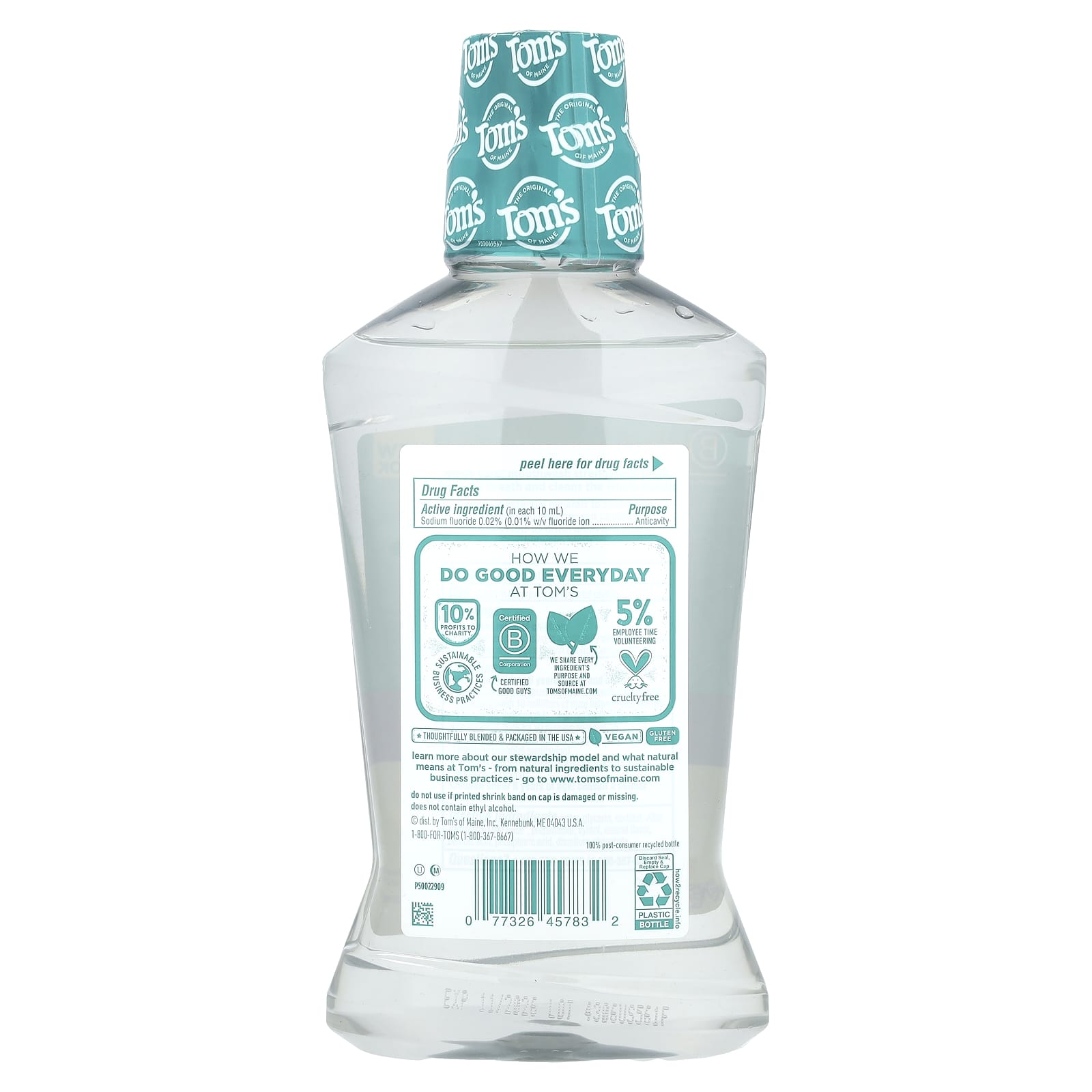 Tom's of Maine, Whole Care®, Anticavity Mouthwash, Fresh Mint, 16 fl oz (473 ml) - Image 2
