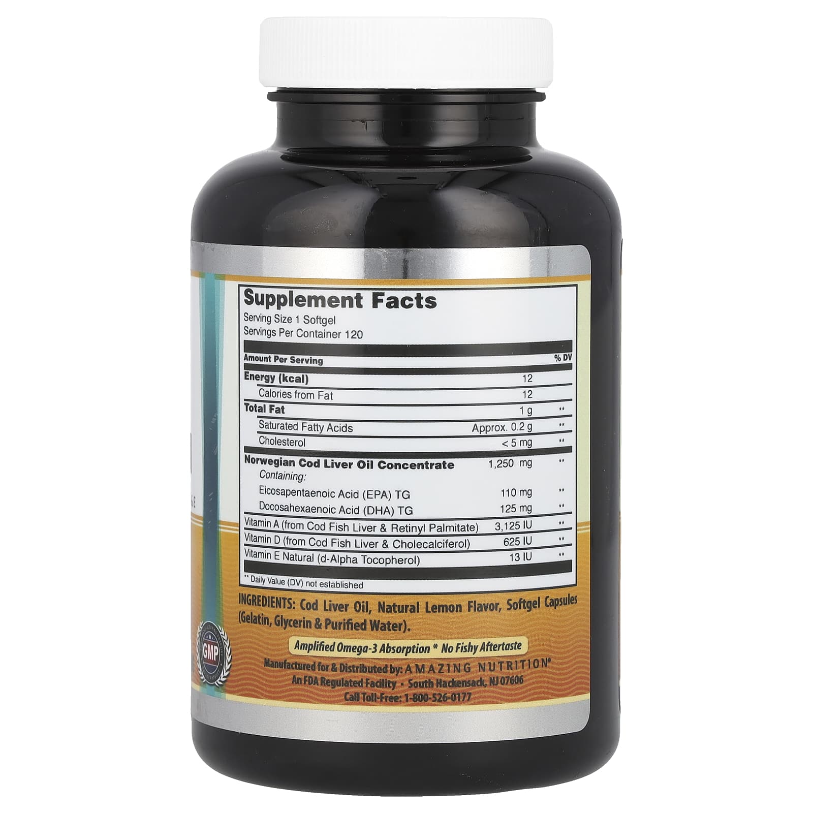 Norwegian Cod Liver Oil Supplement with Omega-3 EPA DHA - Image 2