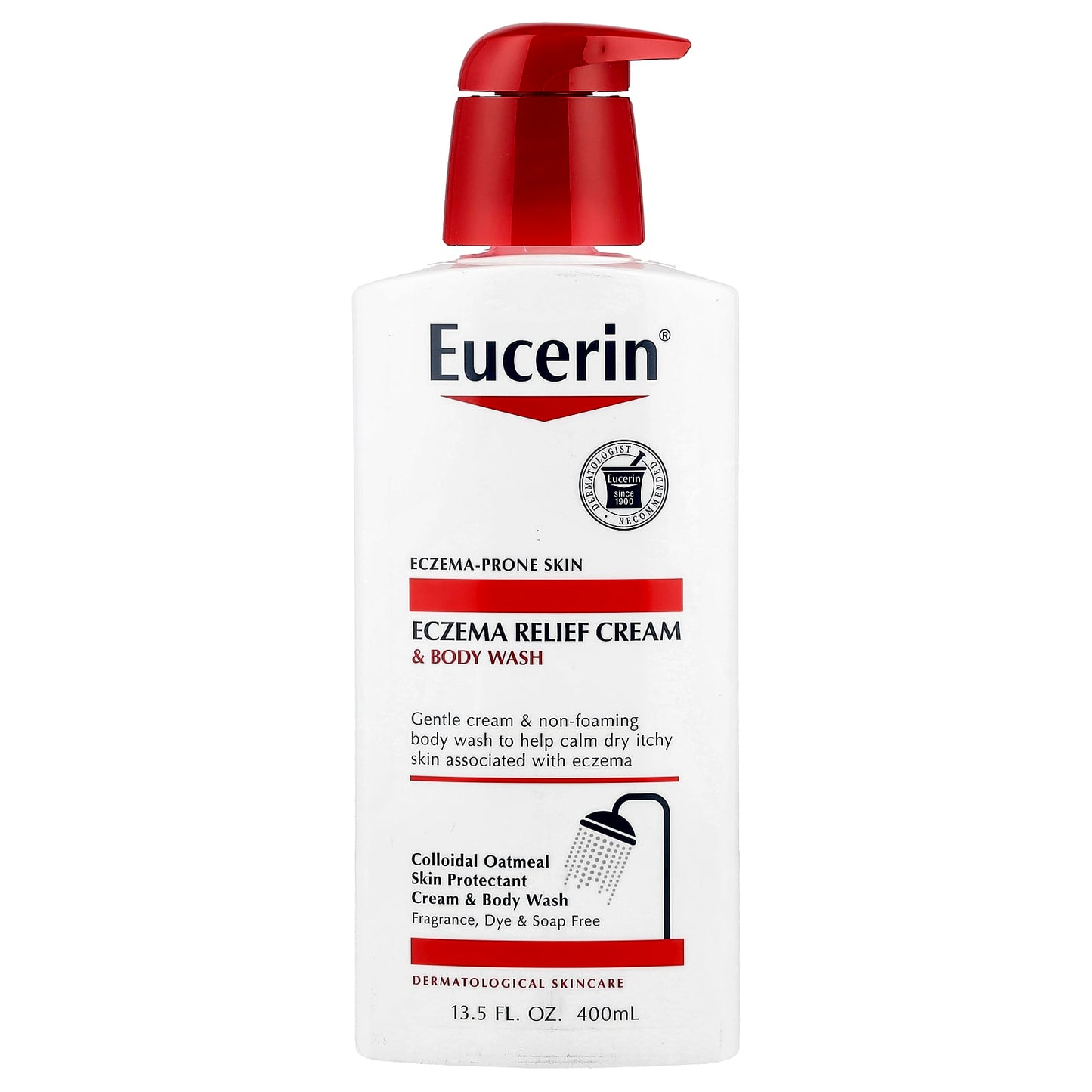 Eucerin Fragrance-Free Eczema Relief Cream & Body Wash, 13.5 fl oz - Image 1