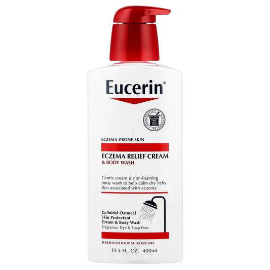Eucerin Fragrance-Free Eczema Relief Cream & Body Wash, 13.5 fl oz - Image 1