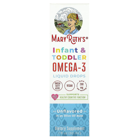 MaryRuth's, Infant & Toddler Omega-3 Liquid Drops, 6 Months - 3 Years, Unflavored, 1 fl oz (30 ml) - Image 1