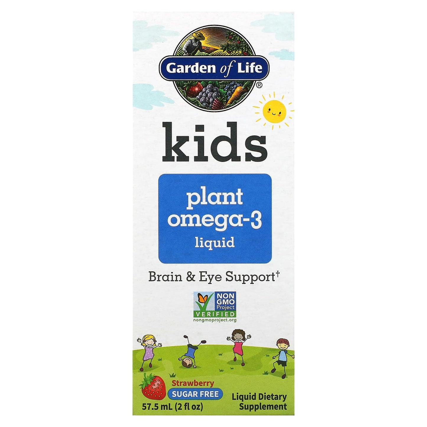 Garden of Life, Kids Plant Omega-3 Liquid, Strawberry, 2 fl oz (57.5 ml)