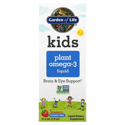Garden of Life, Kids Plant Omega-3 Liquid, Strawberry, 2 fl oz (57.5 ml)