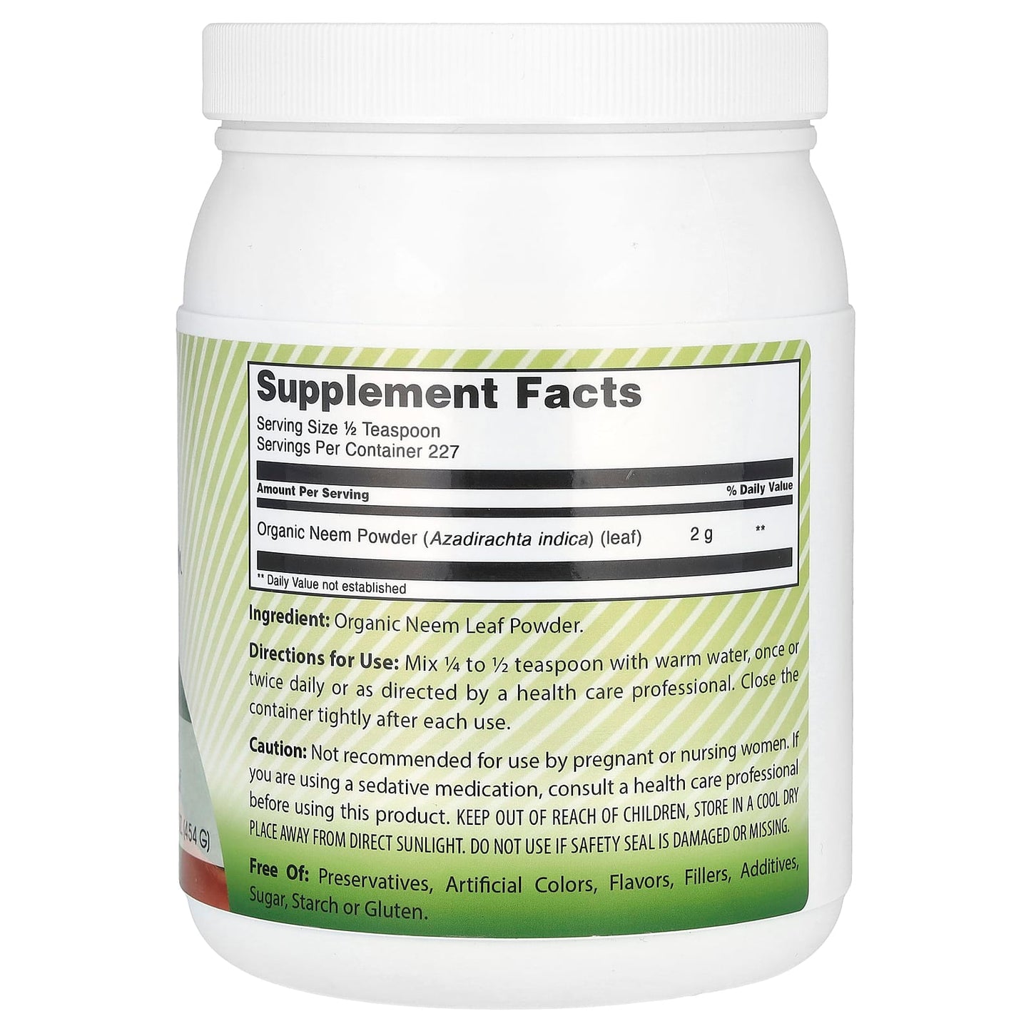 Organic Neem Leaf Powder Supplement by Amazing India, 16 oz (454 g) - Image 2