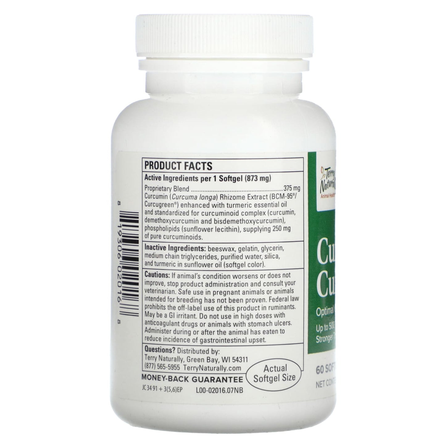 Terry Naturally, Curacel Curcumin, Optimal Cellular Support, For Dogs, 60 Softgels - Image 2