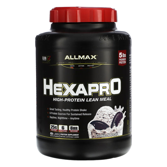 ALLMAX Hexapro Protein Powder, Cookies & Cream, 5 lbs (2.27 kg) - Image 1