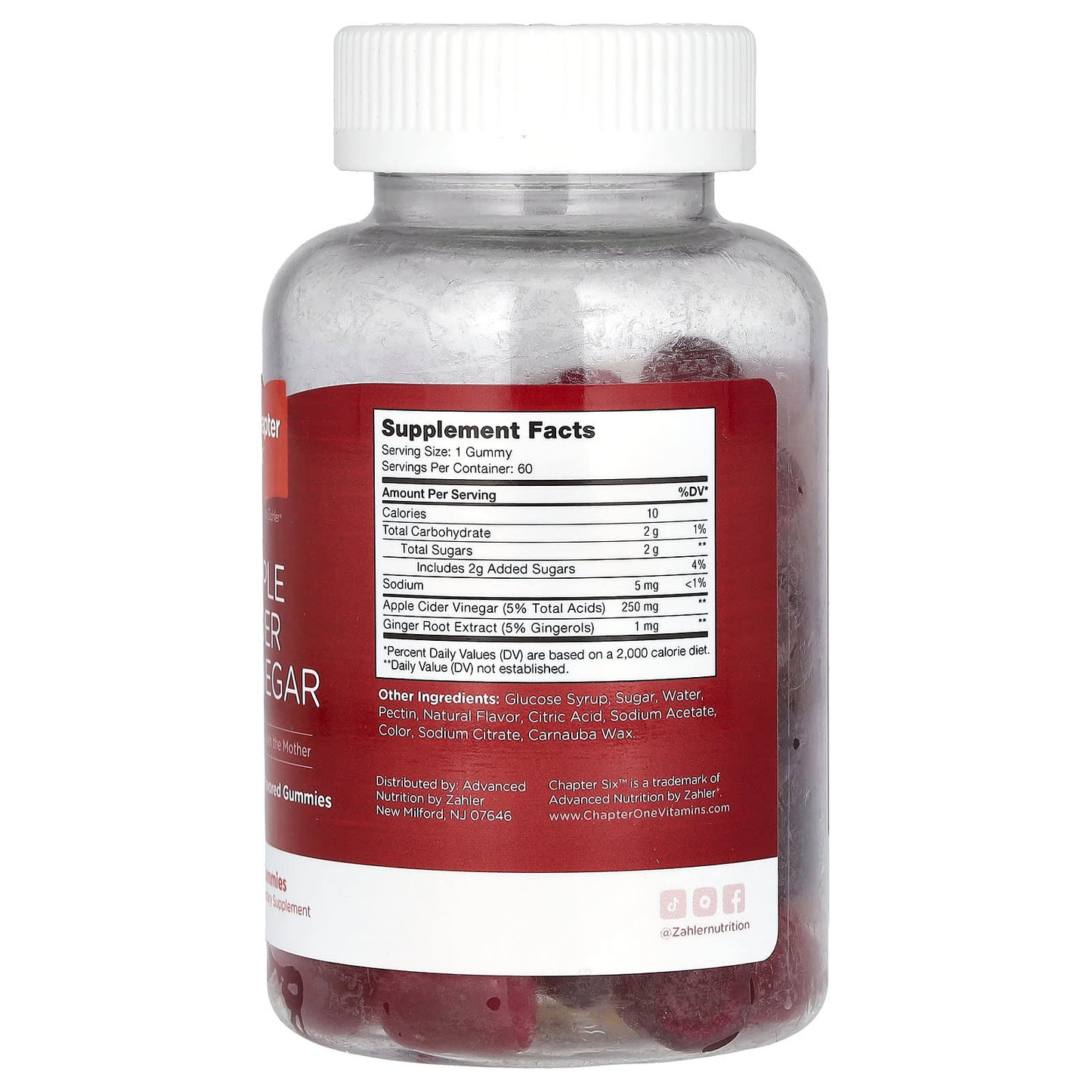 Apple Cider Vinegar Gummies with The Mother, 60 Gummies by Chapter Six - Image 2