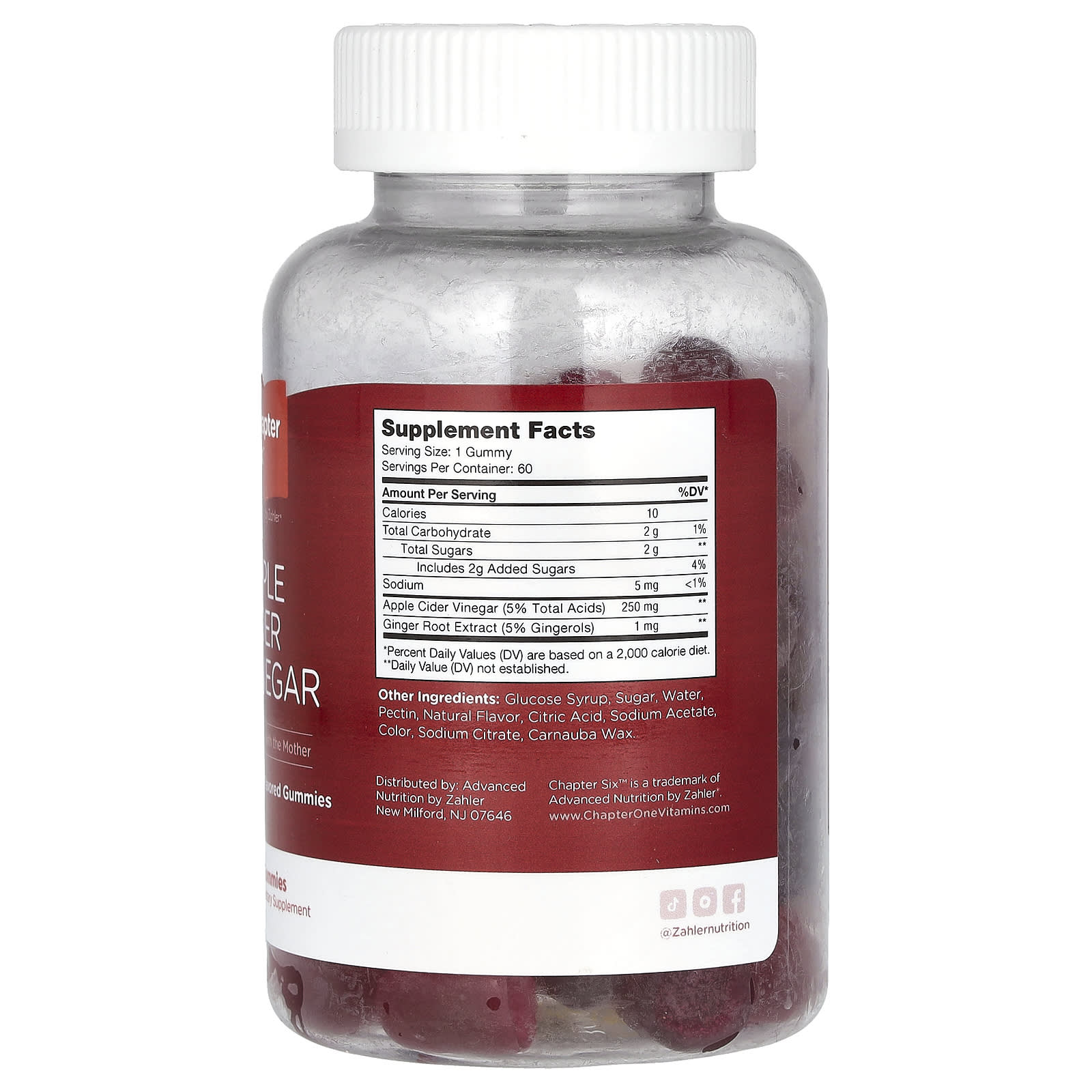 Apple Cider Vinegar Gummies with The Mother, 60 Gummies by Chapter Six - Image 2