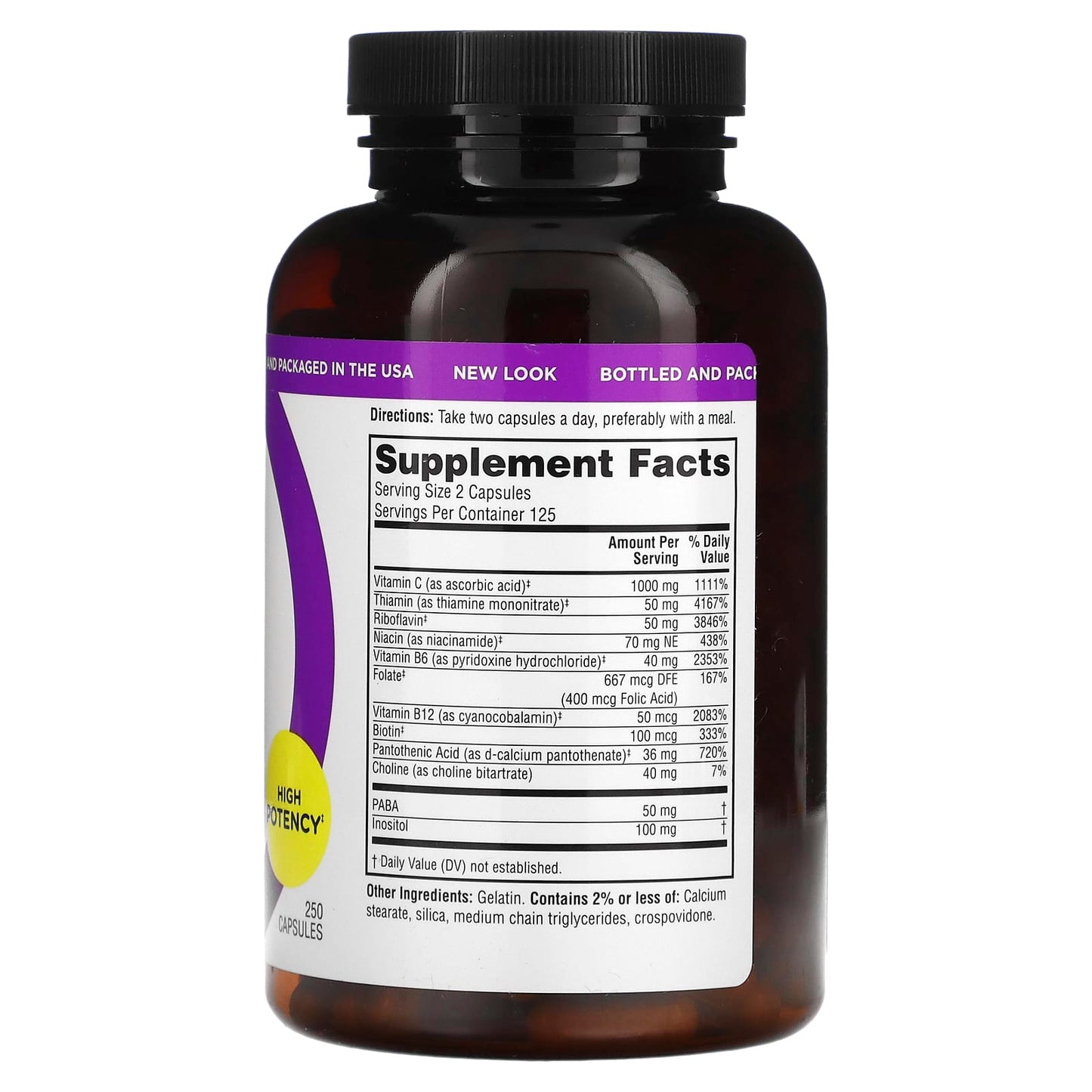 Twinlab, Stress B-Complex Caps, 250 Capsules - Image 2