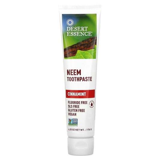 Neem Toothpaste by Desert Essence - Cinnamint, Fluoride Free, Vegan - Image 1