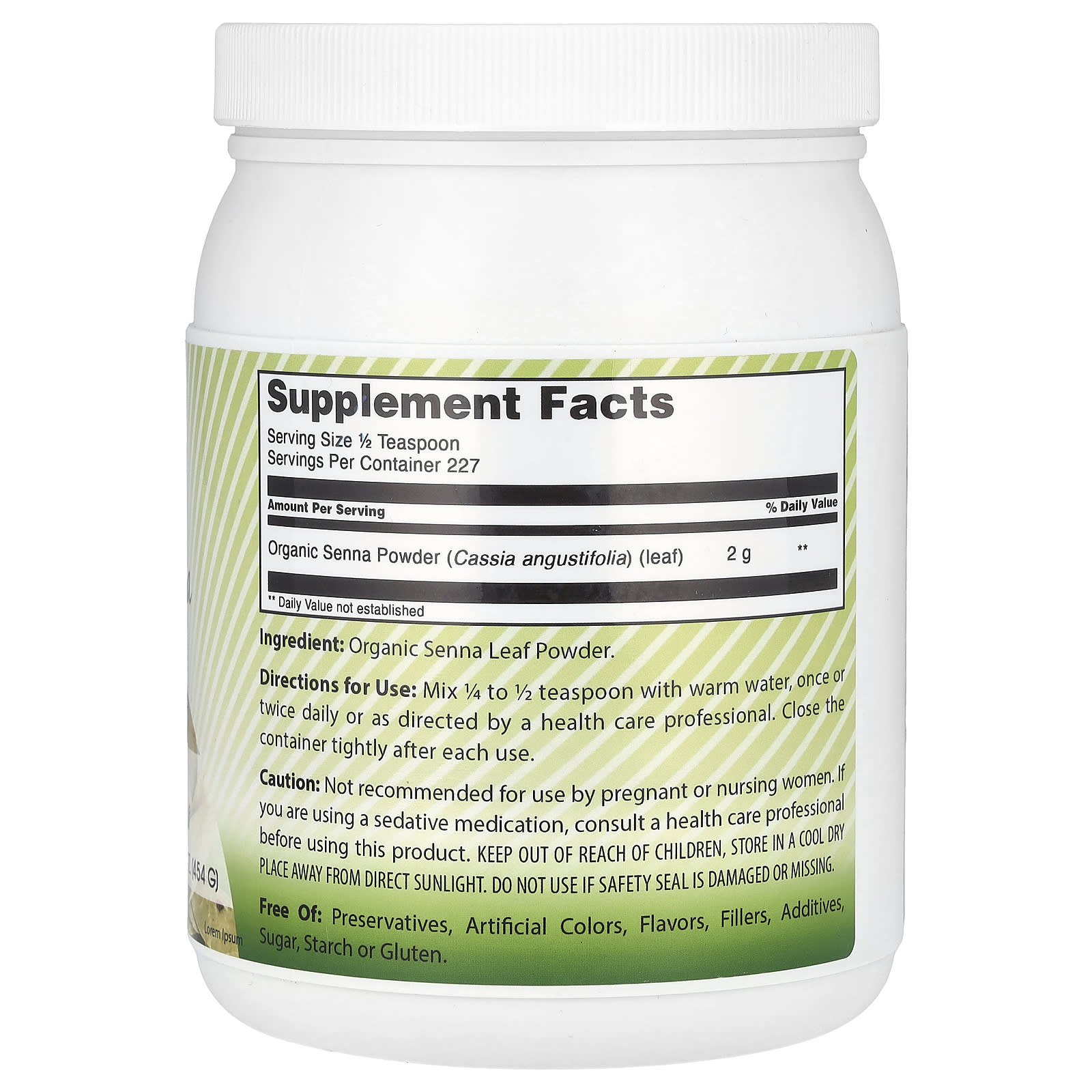 USDA Organic Senna Leaf Powder by Amazing India, 16 oz (454 g) - Image 2