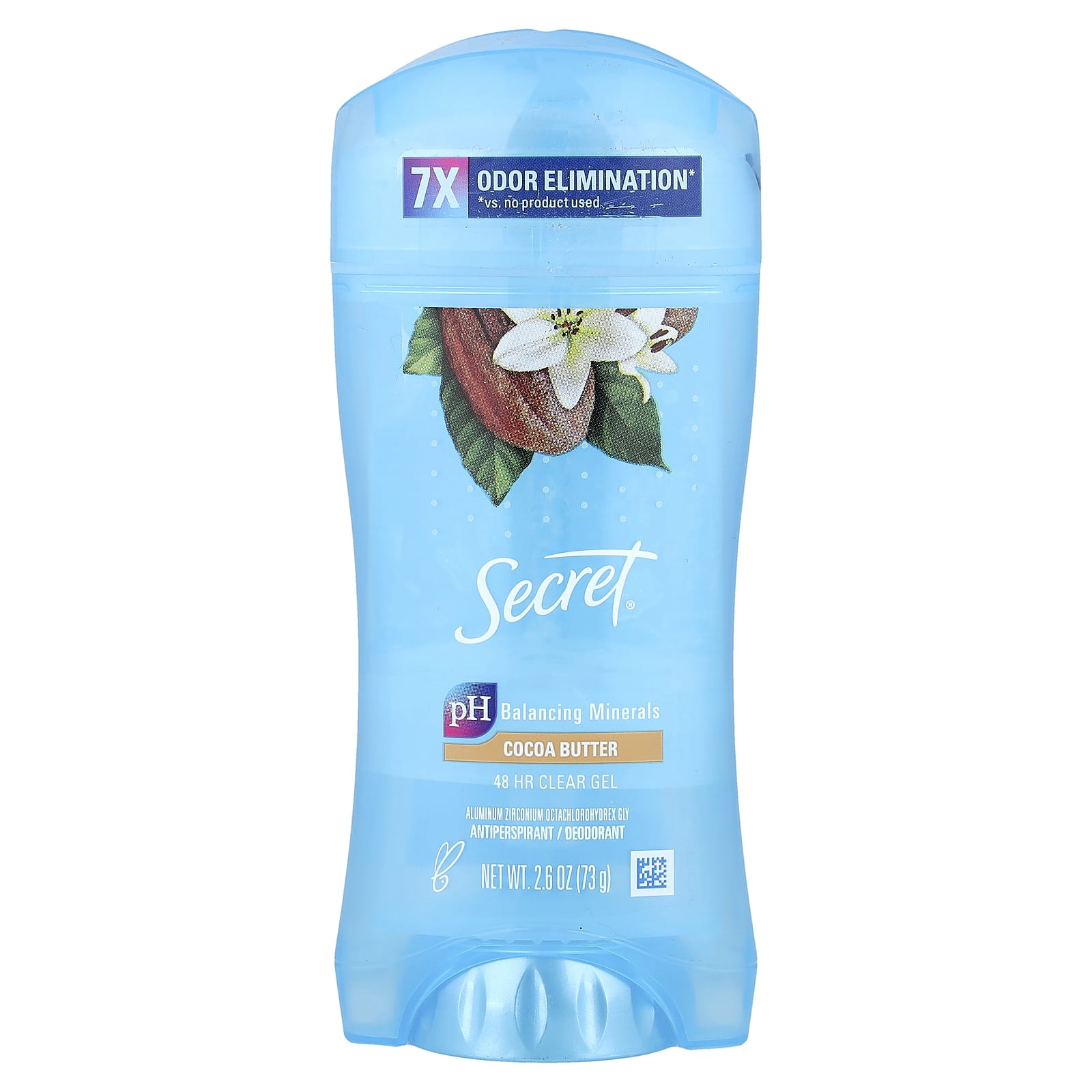 Secret, 48 Hour Clear Gel Antiperspirant/Deodorant, Cocoa Butter, 2.6 oz (73 g) - Image 1