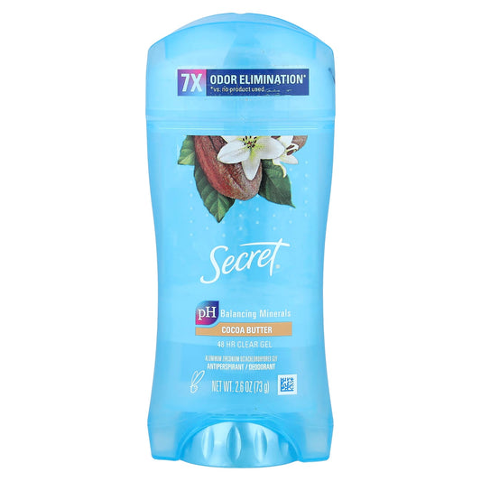 Secret, 48 Hour Clear Gel Antiperspirant/Deodorant, Cocoa Butter, 2.6 oz (73 g) - Image 1