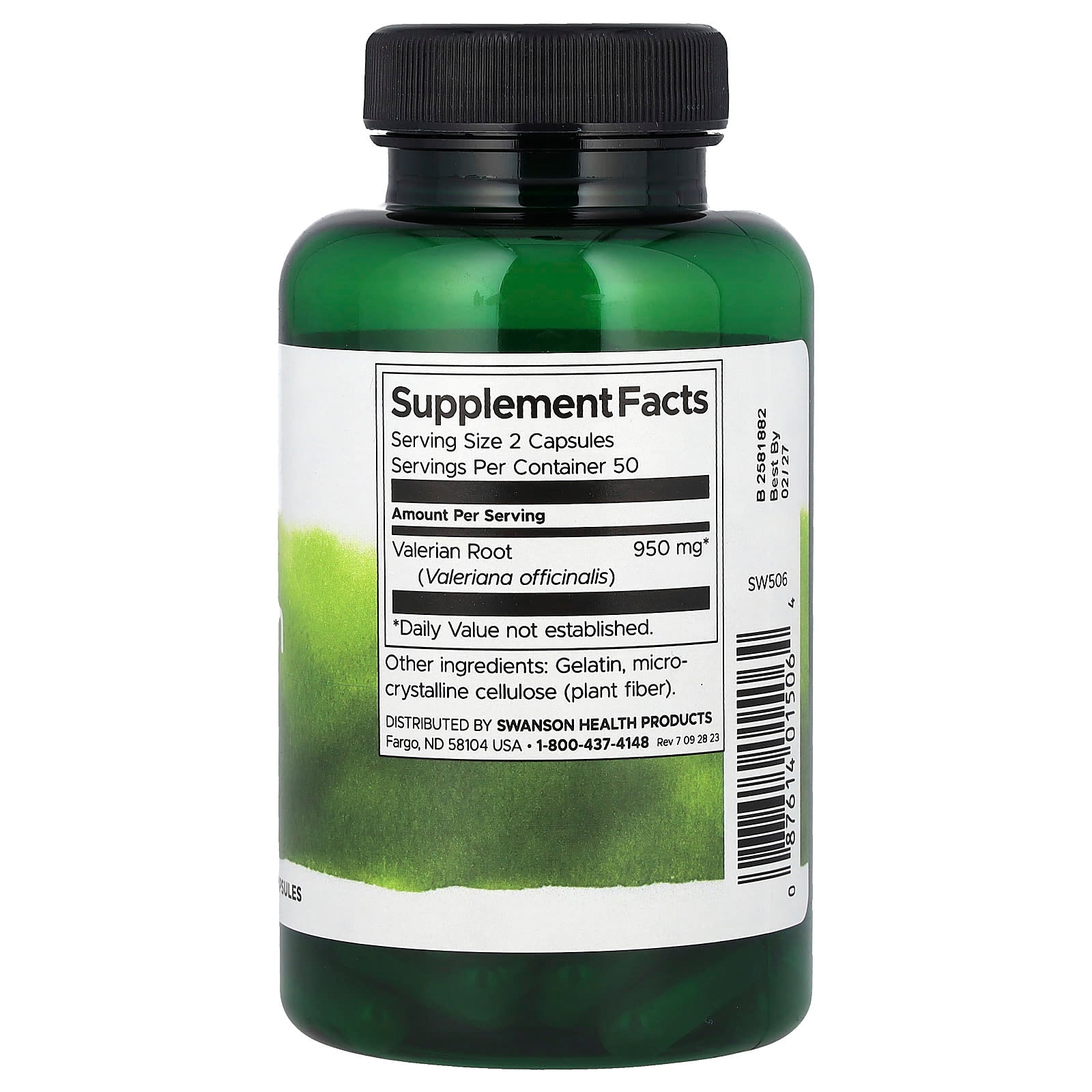Swanson, Valerian Root, 475 mg, 100 Capsules - Image 2
