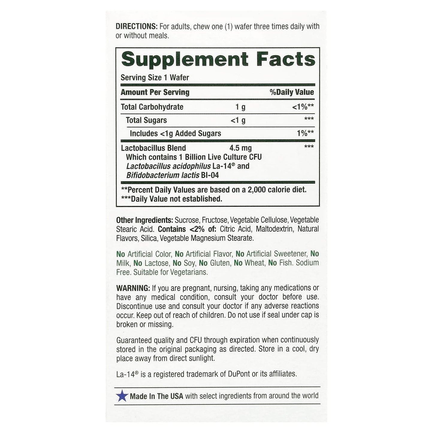 Nature's Bounty, Chewable Probiotic Acidophilus, Strawberry, 1 Billion, 60 Chewable Wafers - Image 2