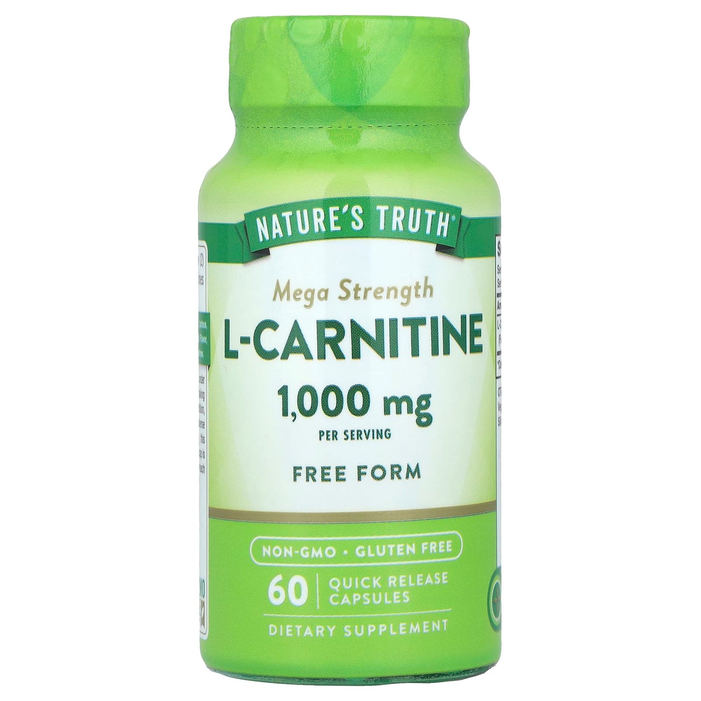 Nature's Truth, L-Carnitine, Mega Strength, 60 Quick Release Capsules (500 mg per Capsule) - Image 1