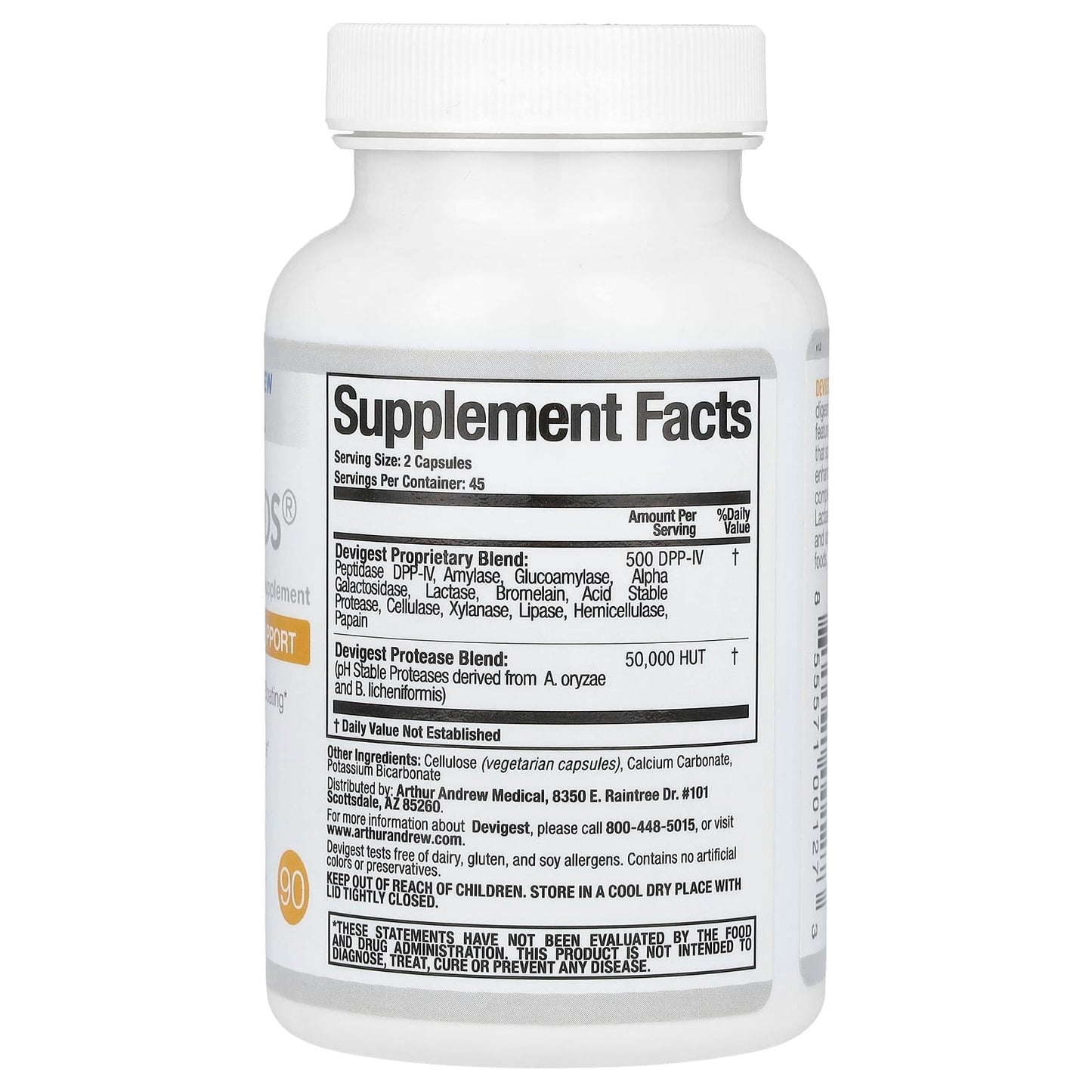 Arthur Andrew Medical Devigest ADS Advanced Digestive Support - 90 Capsules - Image 2