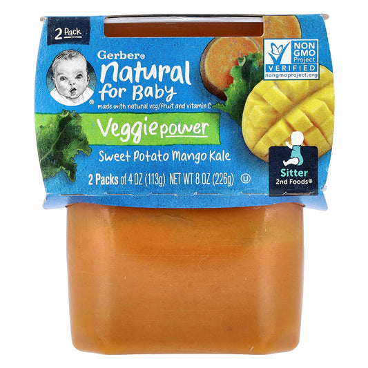 Gerber Veggie Power 2nd Foods Sweet Potato Mango Kale Baby Food 2 Pack - Image 1