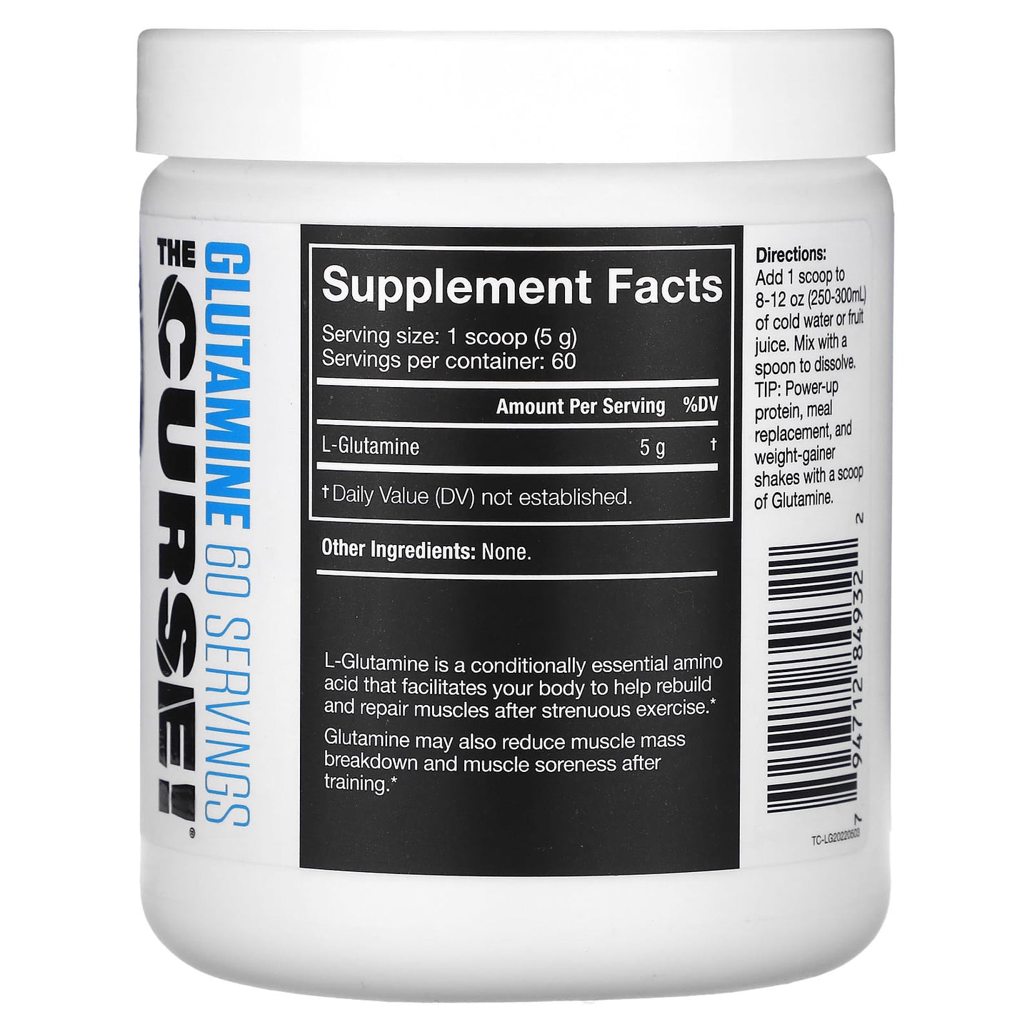 JNX Sports Glutamine, Unflavored, 10.6 oz (300g) - Muscle Recovery & Growth - Image 2