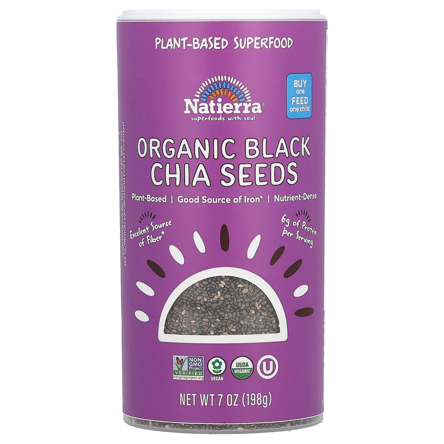 Natierra, Organic Black Chia Seeds, 7 oz (198 g) - Image 1