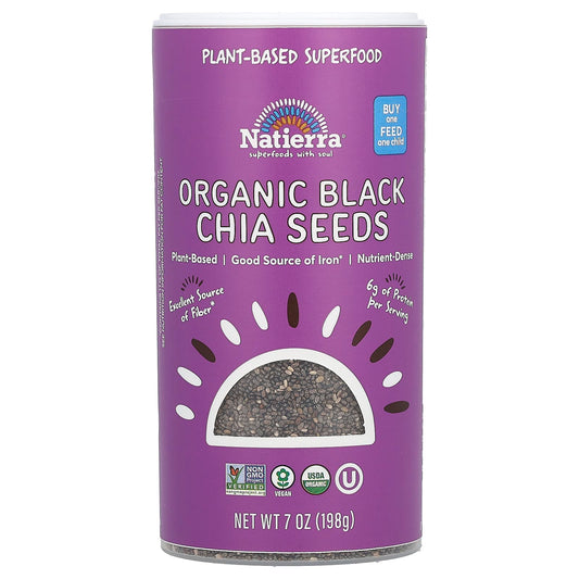 Natierra, Organic Black Chia Seeds, 7 oz (198 g) - Image 1