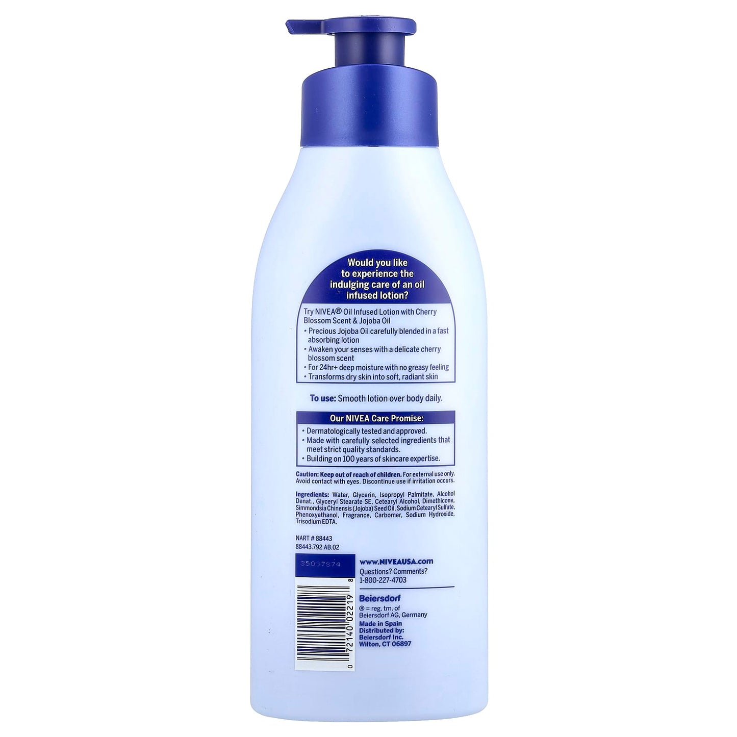 Nivea, Oil Infused Lotion, Cherry Blossom & Jojoba Oil, 16.9 fl oz (500 ml) - Image 2