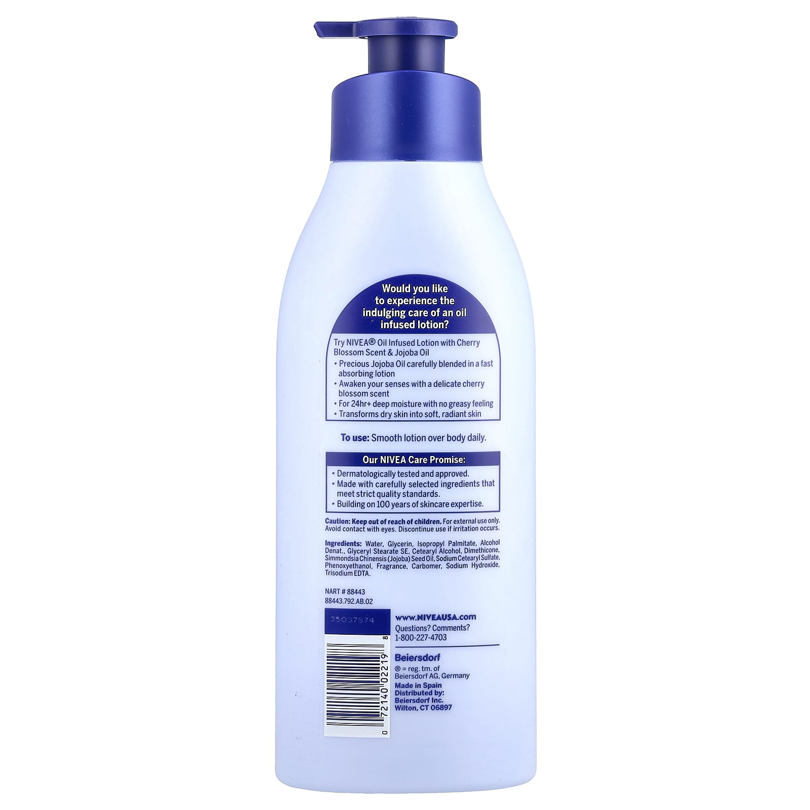 Nivea, Oil Infused Lotion, Cherry Blossom & Jojoba Oil, 16.9 fl oz (500 ml) - Image 2