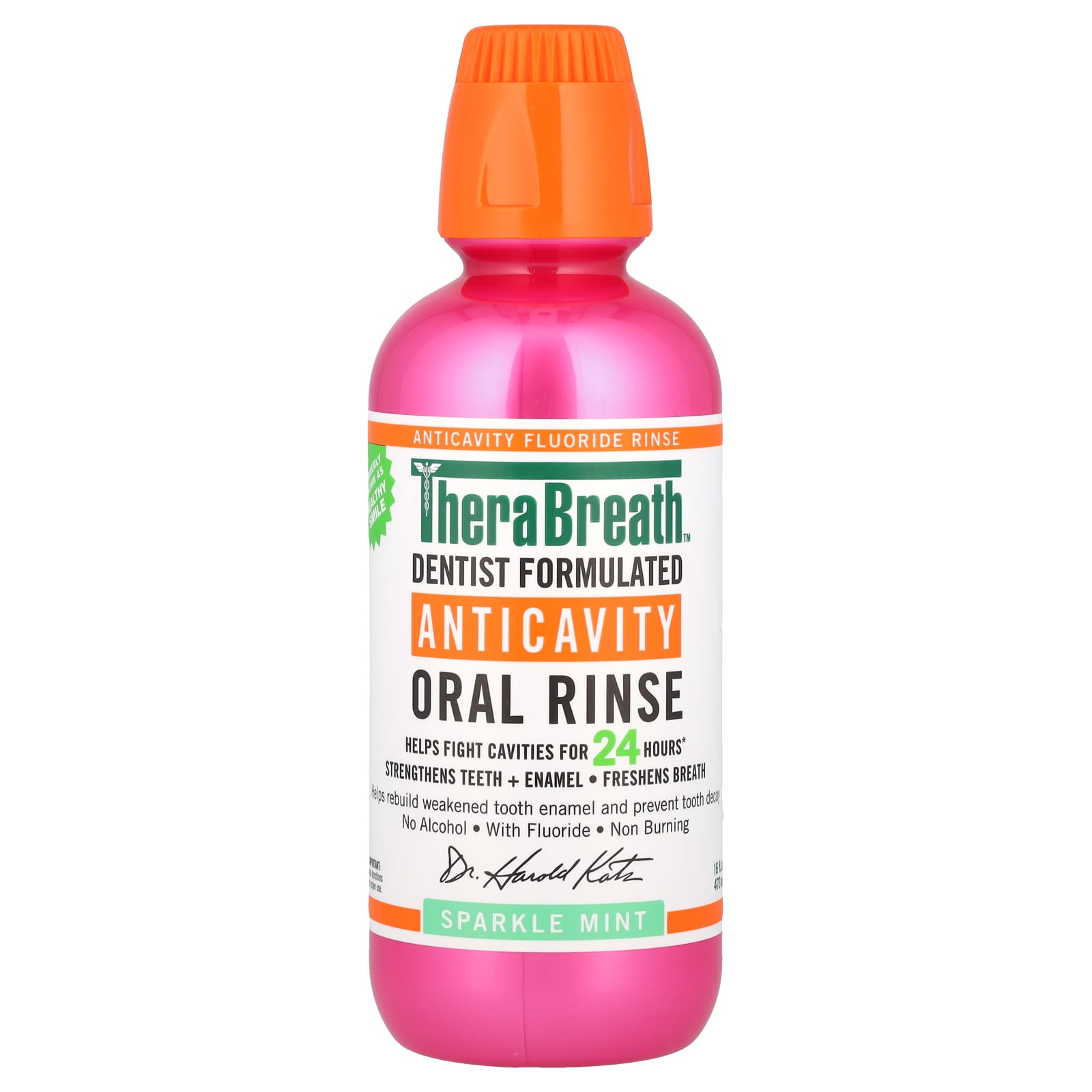 TheraBreath, Anticavity Oral Rinse, Sparkle Mint, 16 fl oz (473 ml) - Image 1