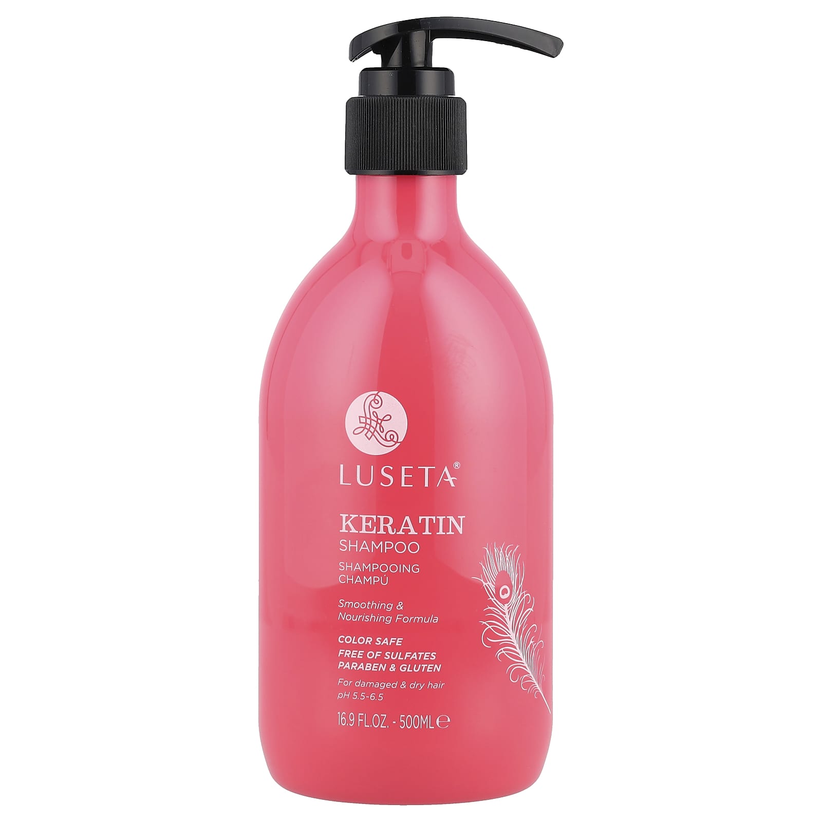 Luseta Beauty, Keratin Shampoo, For Damaged & Dry Hair, 16.9 fl oz (500 ml) - Image 1