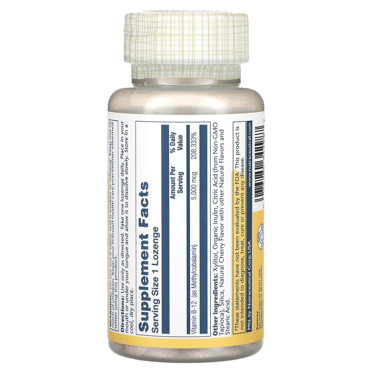 Solaray, Methyl B-12, Natural Cherry, 5,000 mcg, 60 Lozenges - Image 2
